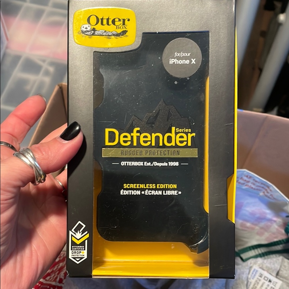 OtterBox Black and Yellow Defender Case for iPhone X